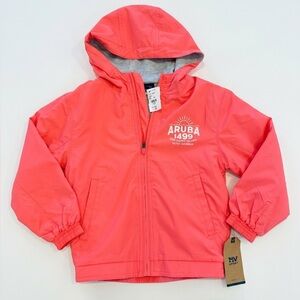 NEW! Aruba 1499 Coral Hooded Windbreaker Jacket Size S (6/7)